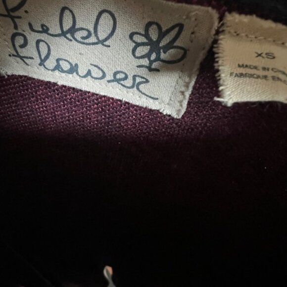 Anthropologie Field Flower XS Poppy tunic sweater navy plum - Picture 3 of 3